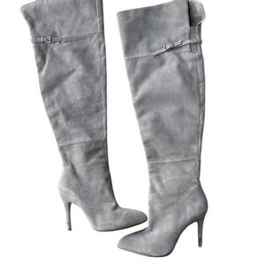 Chinese Laundry Cavallari Over The‎ Knee Suede Boots Taupe Grey Pointed Toe 7.5
